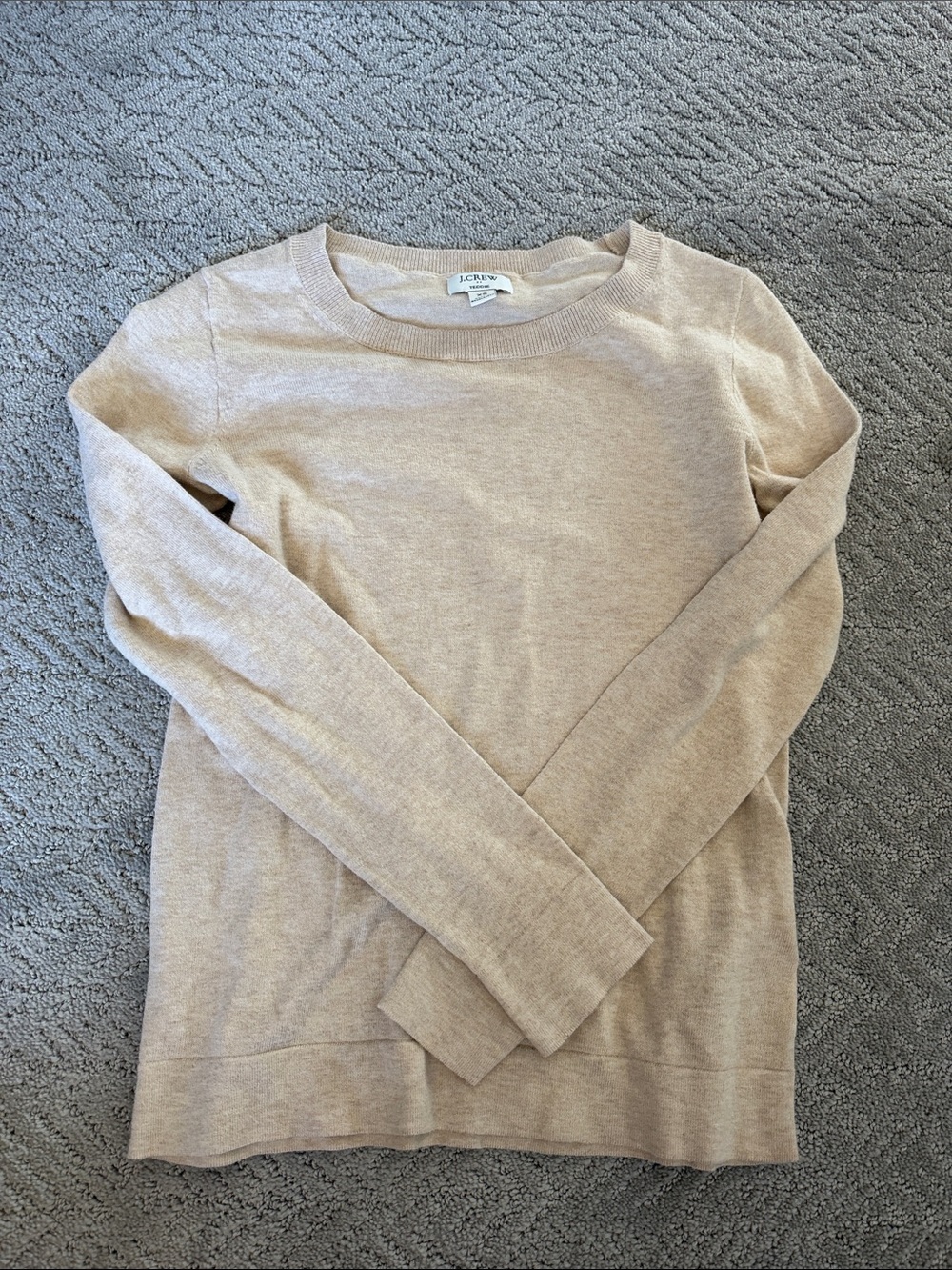 J. Crew Light Beige Crewneck Teddie Sweater